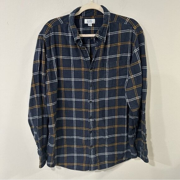 Croft & Barrow Men’s Casual Button Down Shirt Navy Blue Flannel Plaid Size XL - Picture 1 of 5
